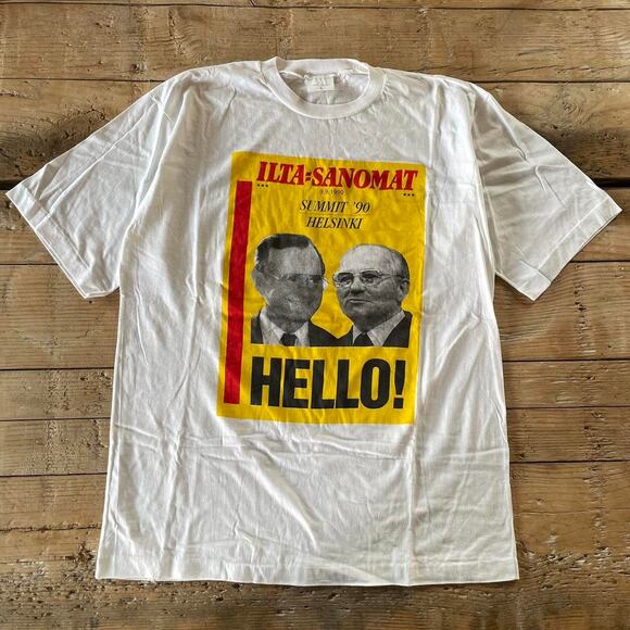 Vintage 90s George Bush Mikhail Gorbachev Political Politics Helsinki Shirt